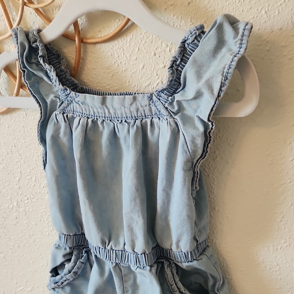 Cat & Jack Sky Blue Ruffle Romper - Picture 3 of 6